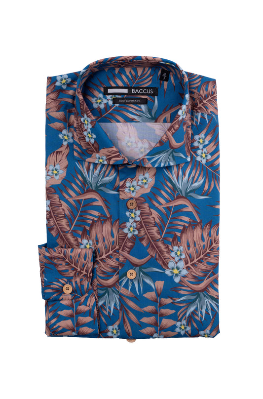 Camisa Baccus estampada - Azul