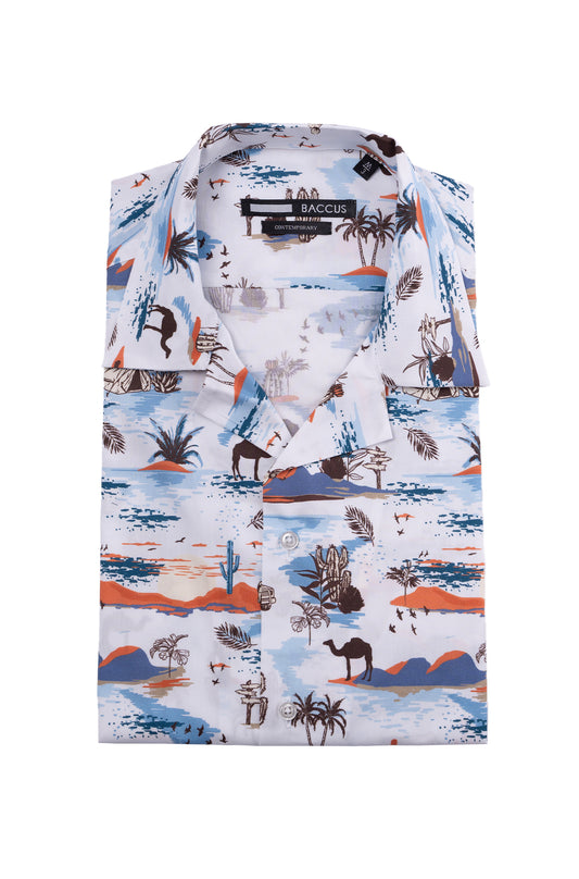 Camisa havaiana Baccus - Azul