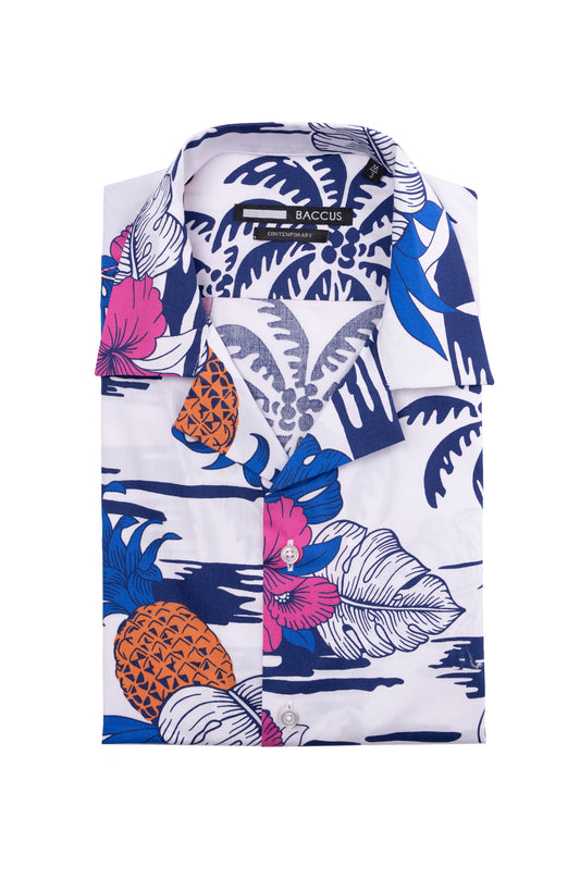 Camisa havaiana Baccus - Azul