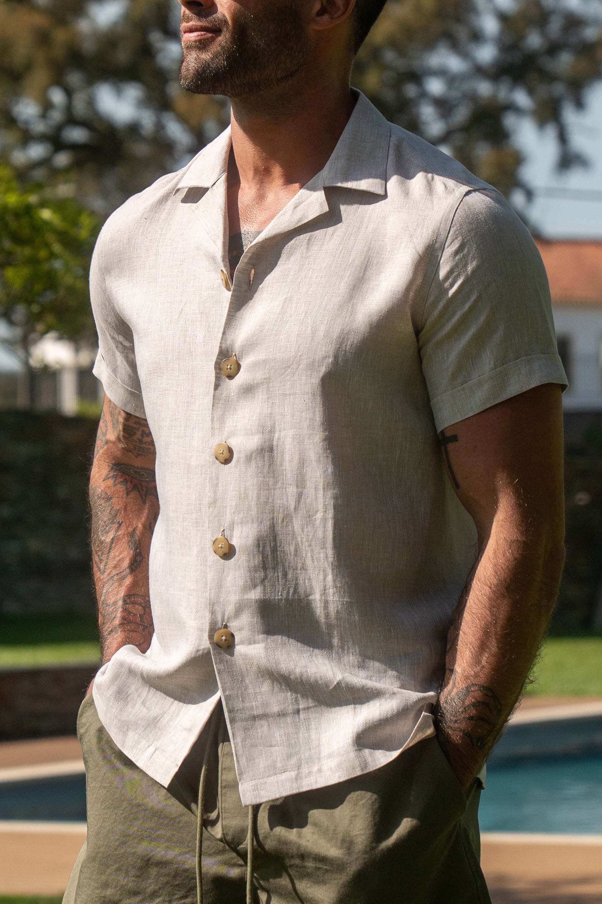Camisa havaiana Baccus - Bege