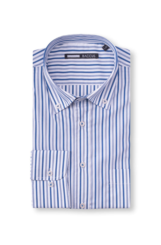 Camisa casual em algodão - Azul