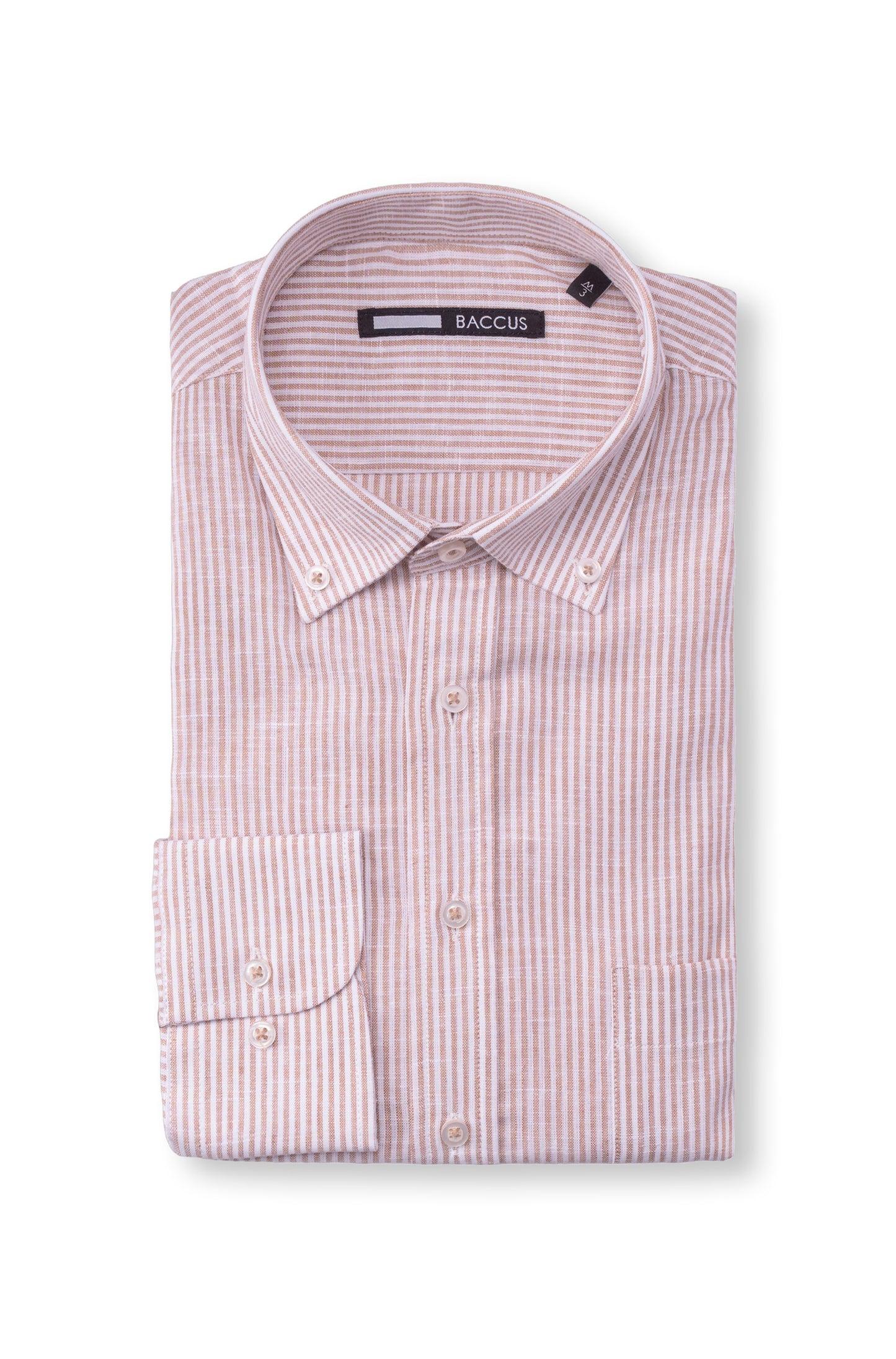 Camisa com risca de homem - Bege