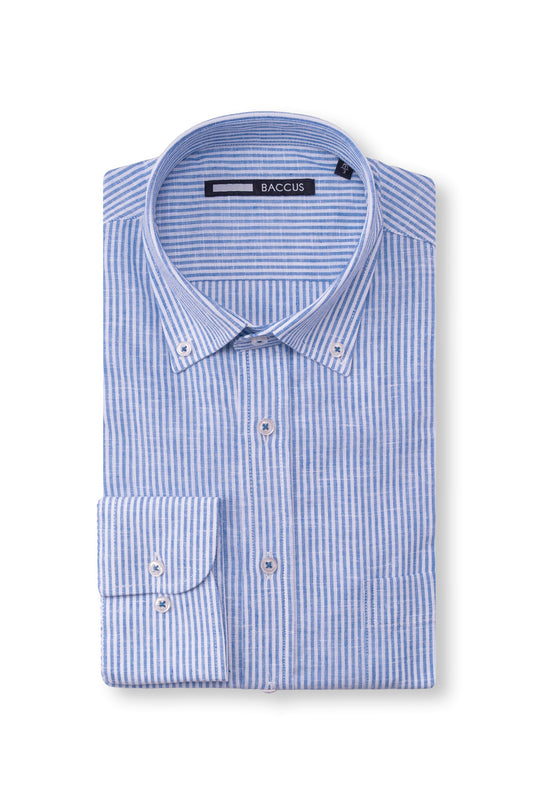 Camisa com risca de homem - Azul