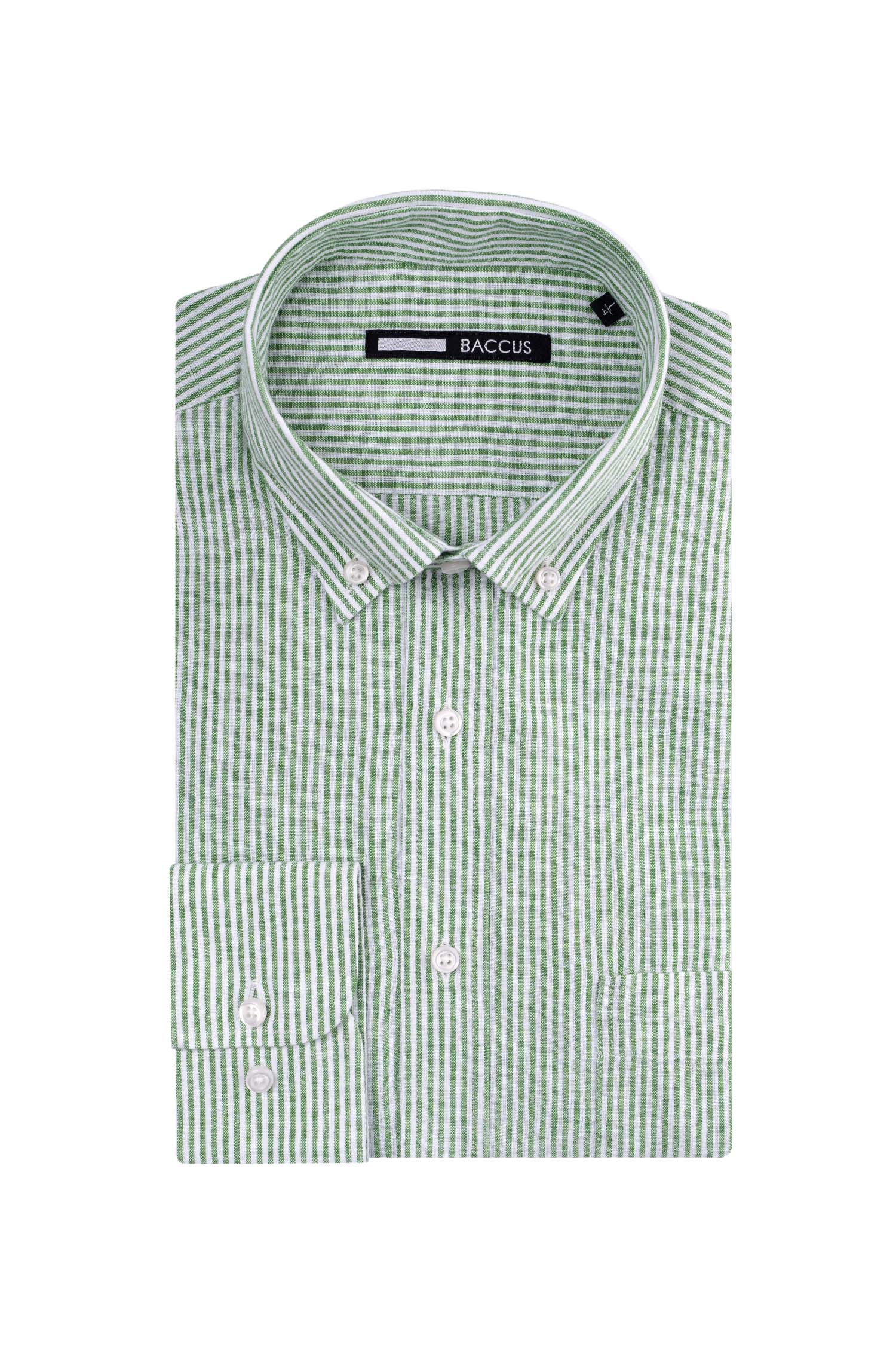 Camisa com risca de homem - Verde