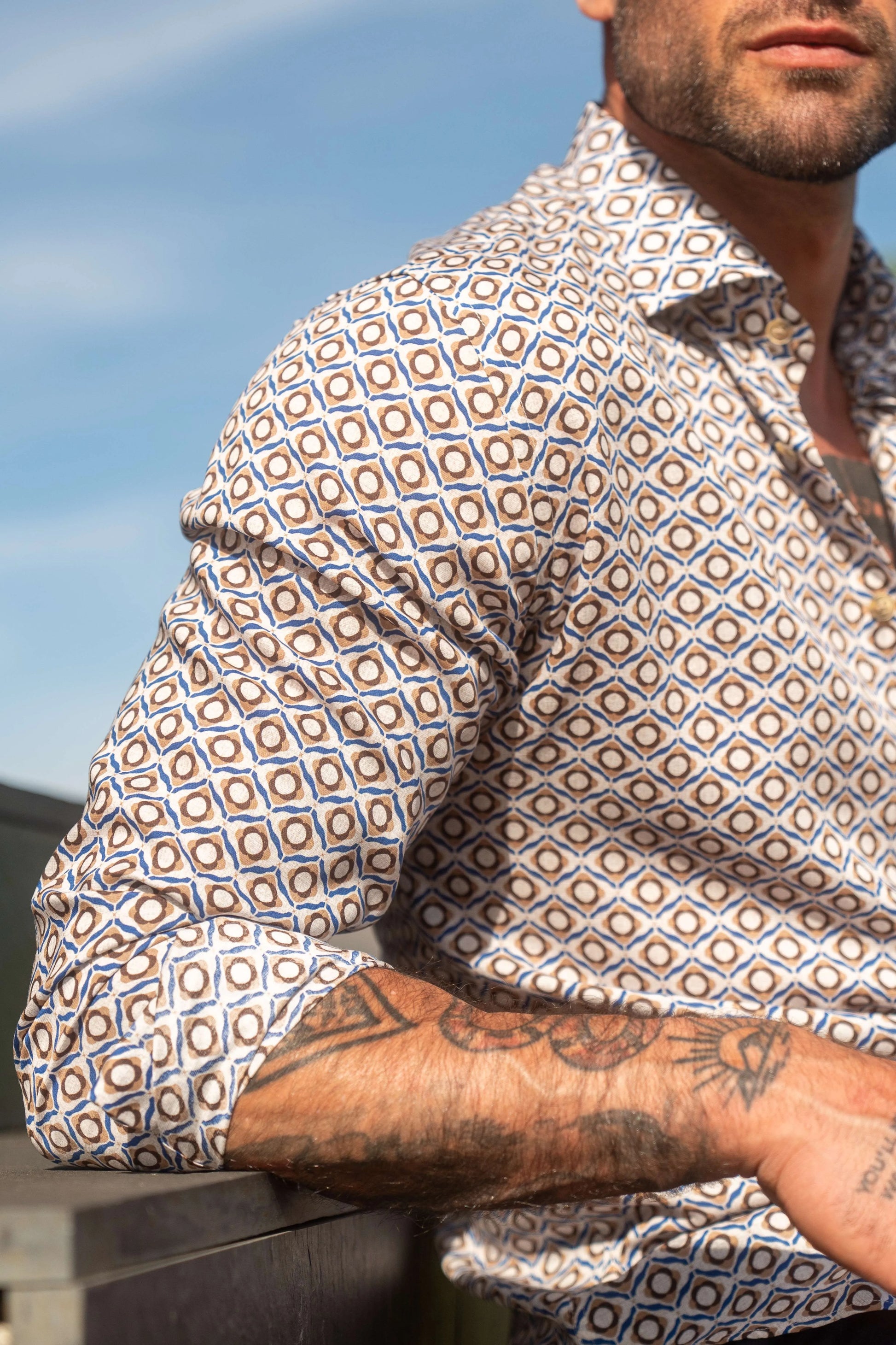 Camisa estampada Baccus - Bege
