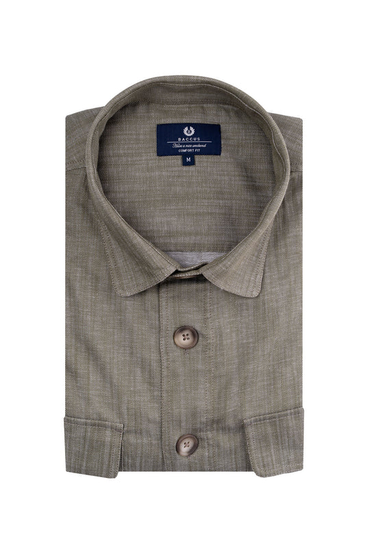 Overshirt para homem lisa - Verde