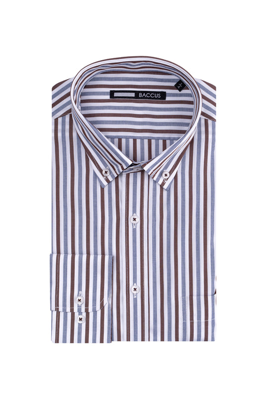 Camisa com riscas - Bege