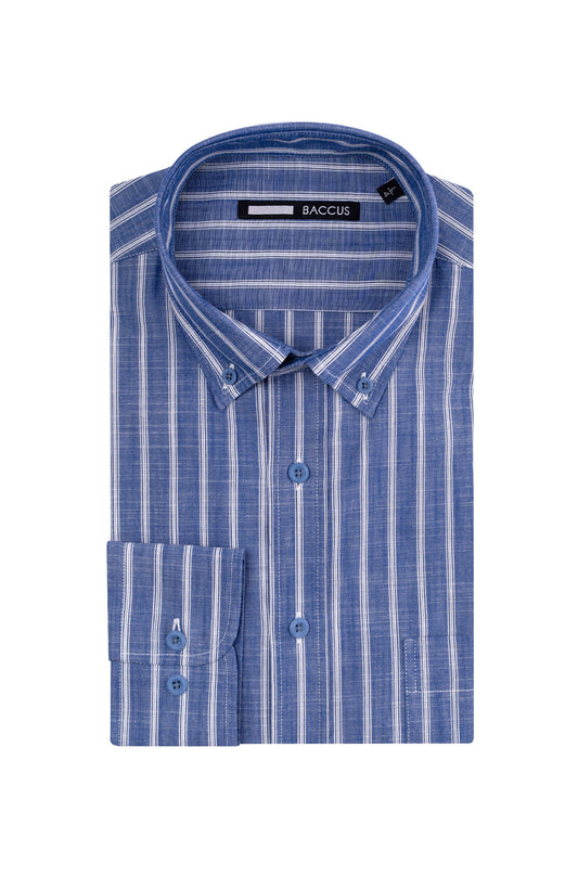 Camisa fit regular - Azul