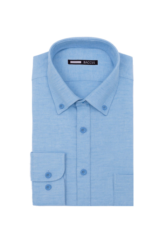 Camisa lisa para homem - Azul