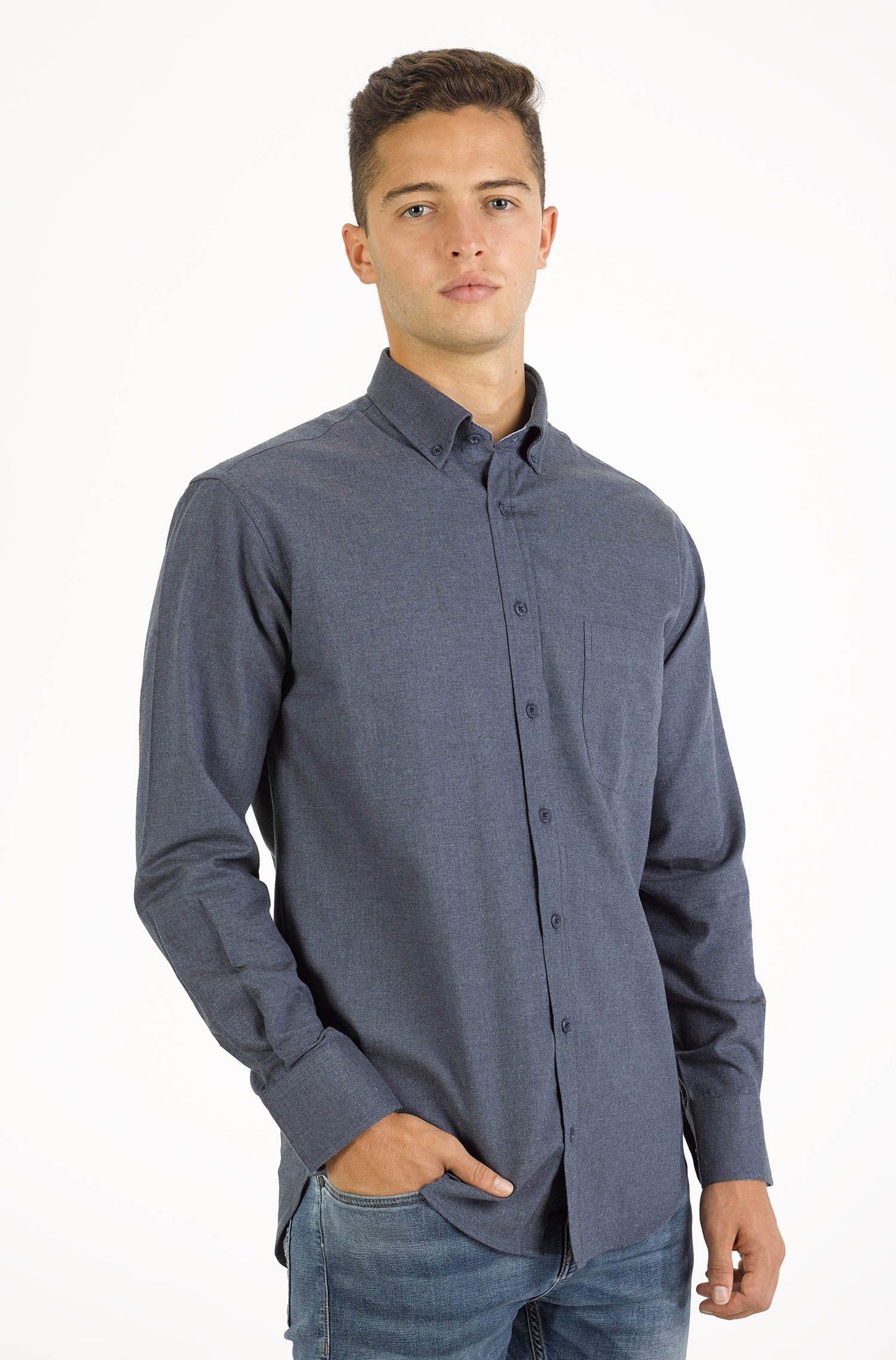Camisa lisa para homem - Azul