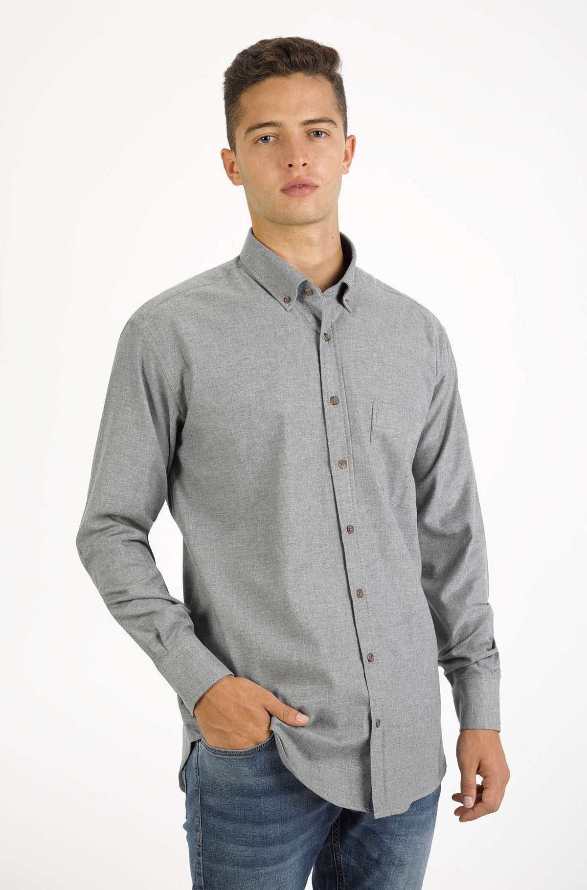 Camisa lisa para homem - Cinza