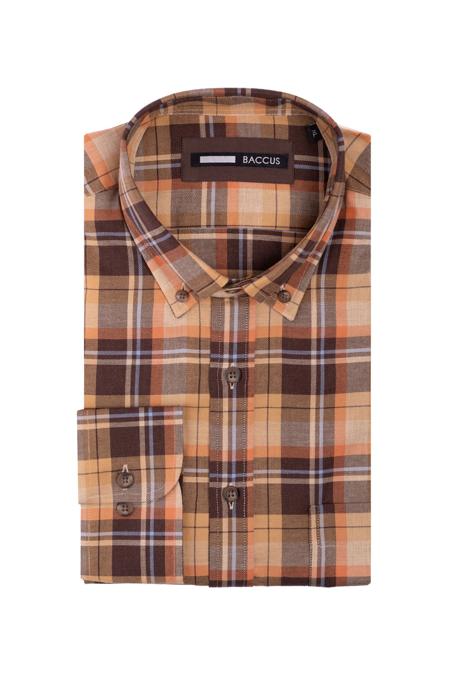 Camisa com xadrez  - Laranja