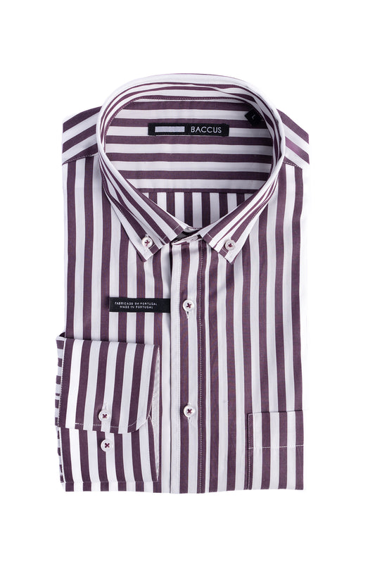 Camisa de homem com risca - Vermelho