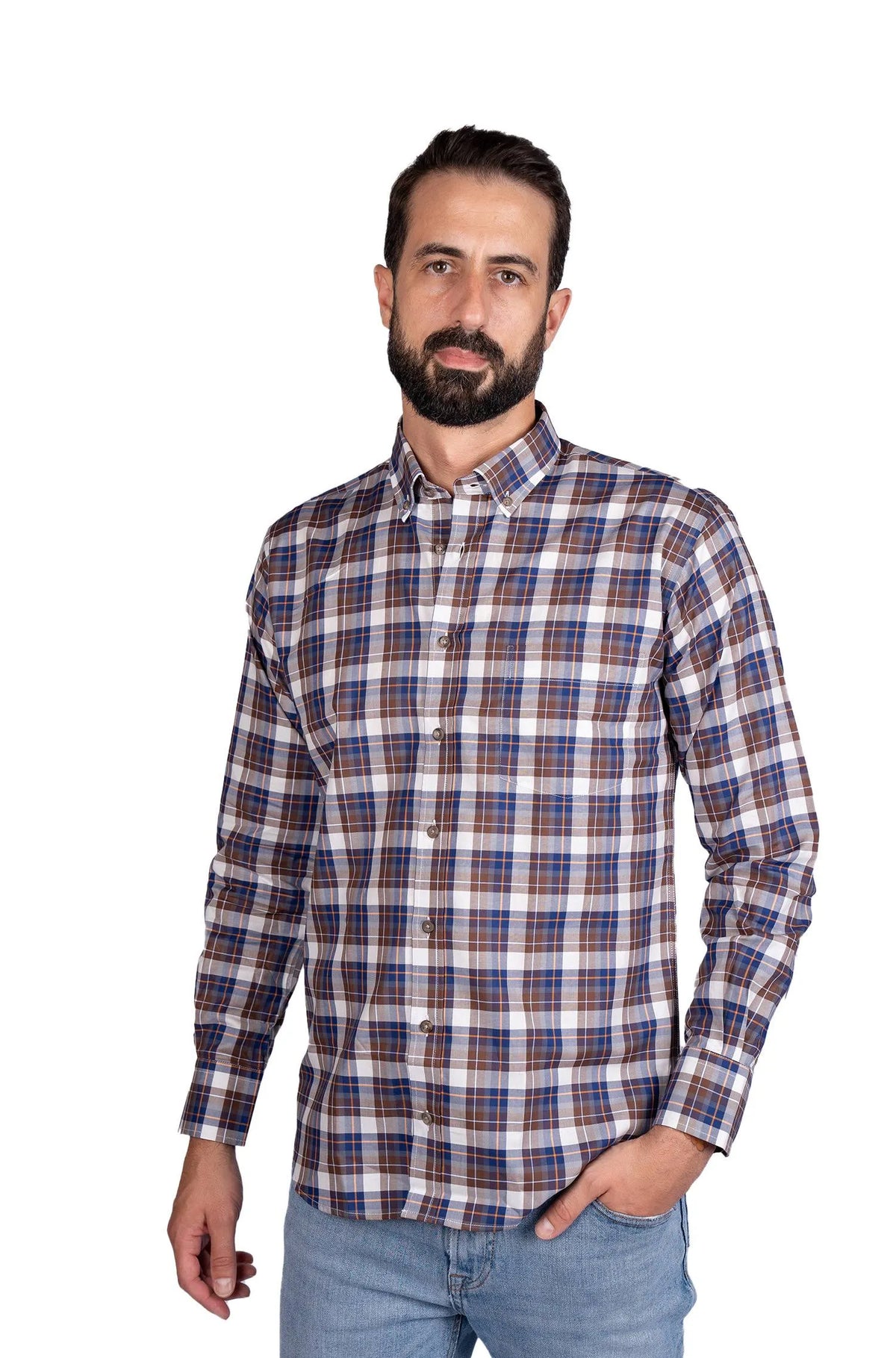 Camisa xadrez Baccus - Bege