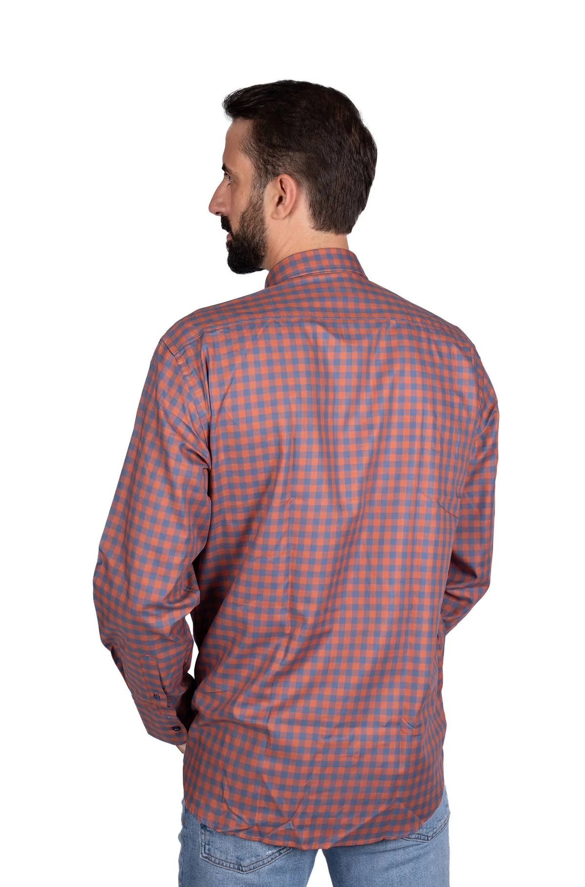 Camisa xadrez Baccus - Laranja