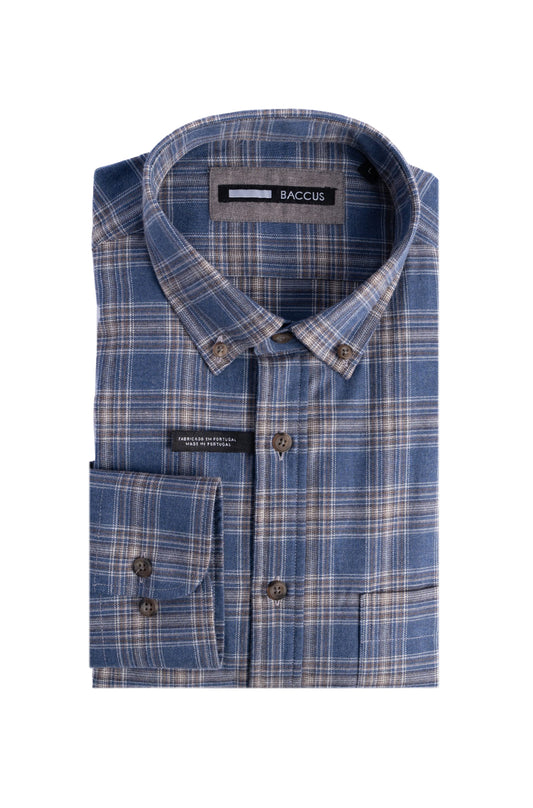 Camisa xadrez masculina - Azul