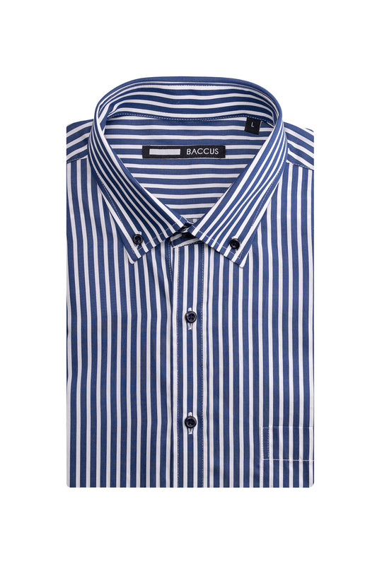 Camisa de homem com risca - Marinho
