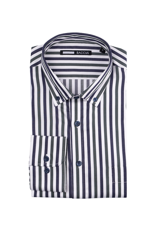 Camisa de homem com risca - Verde