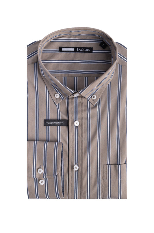 Camisa de homem com risca - Verde
