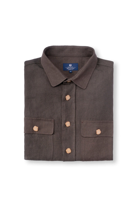 Overshirt em linho - Verde