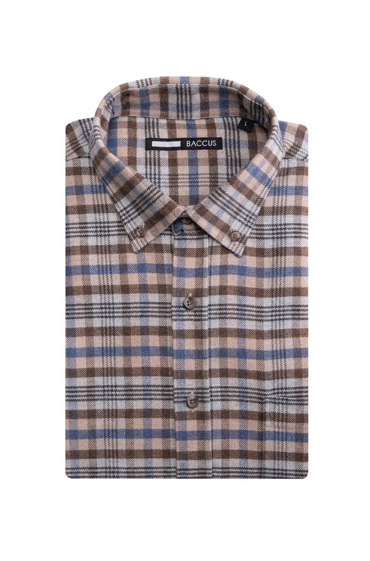 Camisa xadrez masculina - Bege