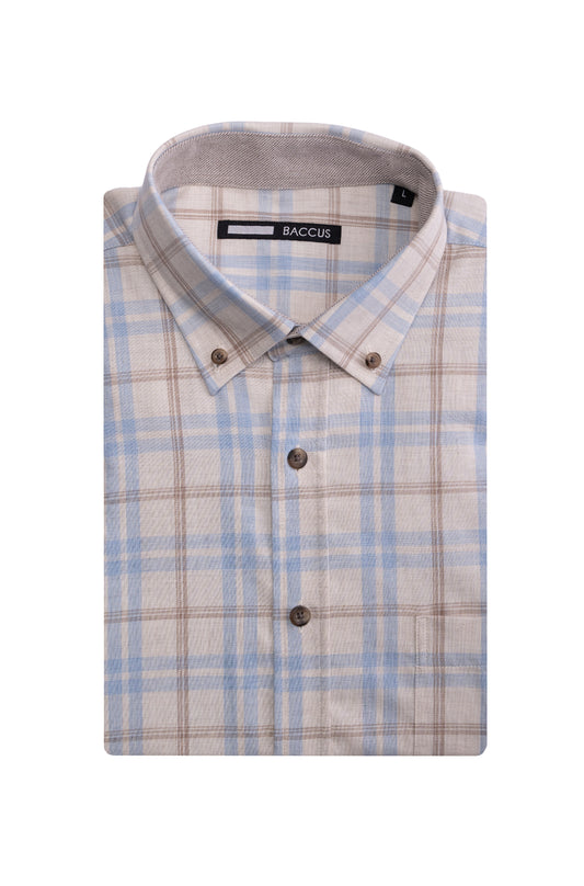 Camisa xadrez masculina - Bege