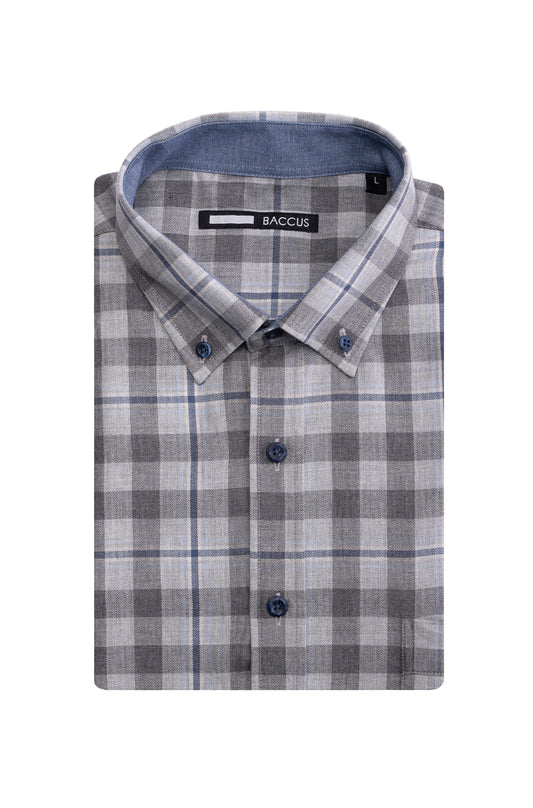 Camisa xadrez masculina - Cinza