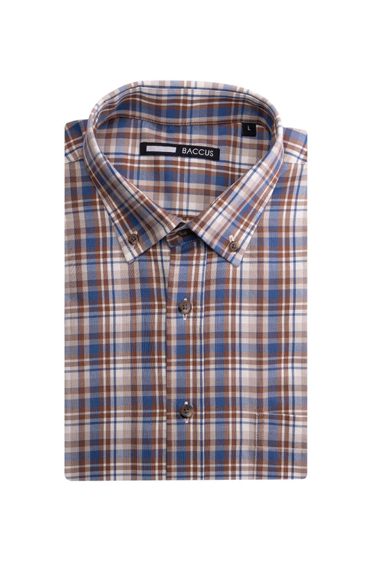 Camisa xadrez masculina - Bege