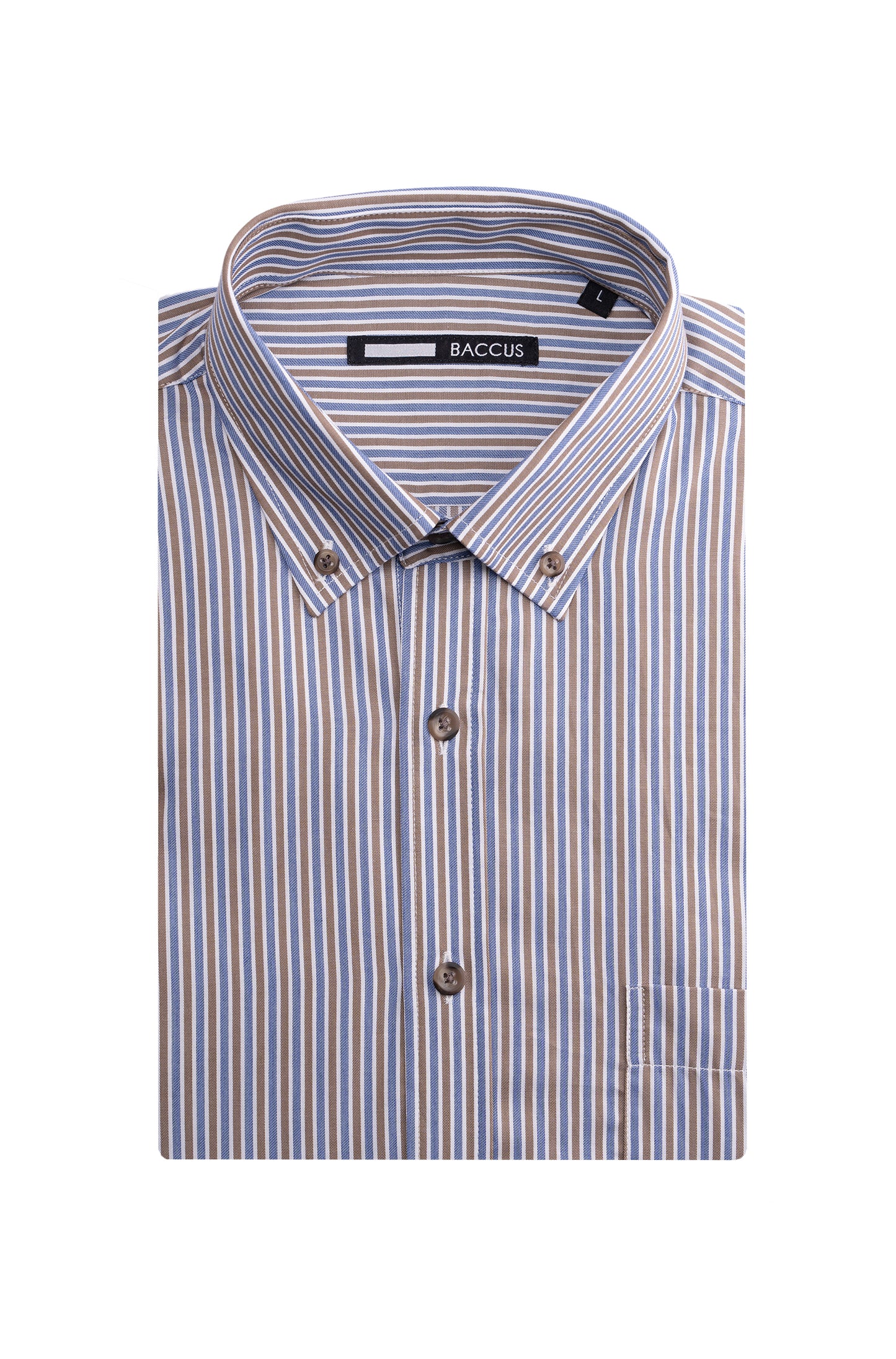 Camisa de homem com risca - Bege
