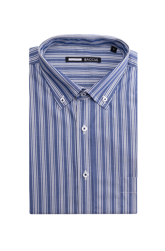 Camisa de homem com risca - Azul