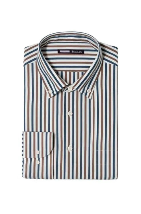 Camisa de homem com risca - Bege