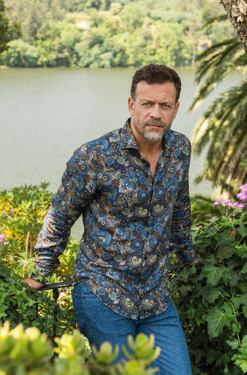 Camisa Baccus estampada - Azul