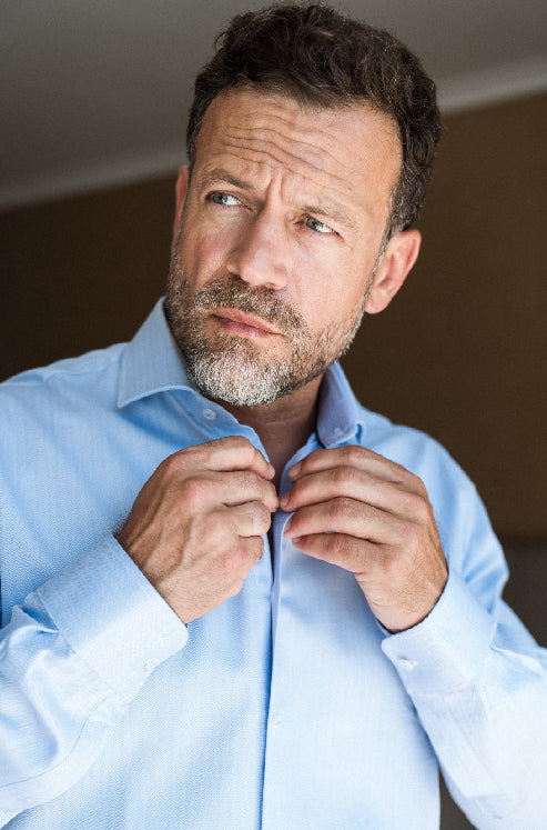 Camisa lisa para homem - Azul