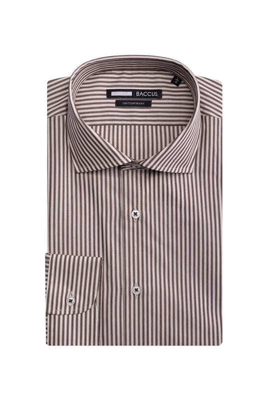 Camisa de homem com risca - Bege
