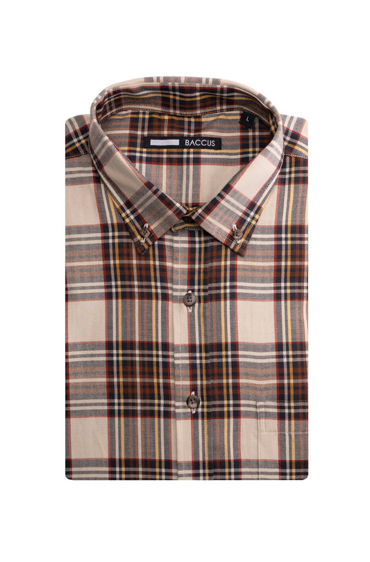 Camisa xadrez masculina - Bege