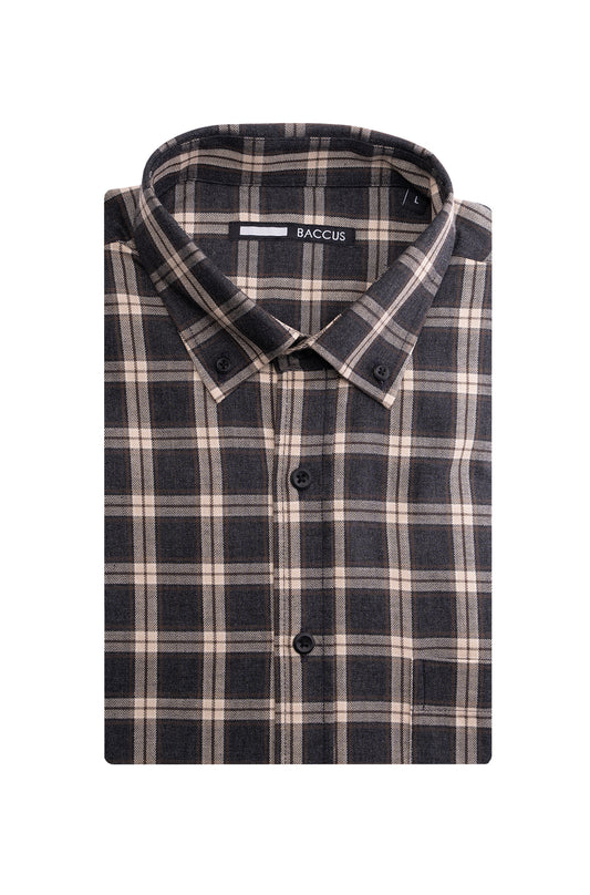 Camisa xadrez masculina - Cinza