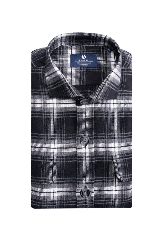 Overshirt xadrez premium - Cinza
