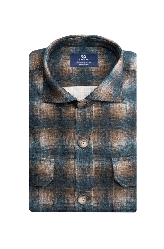 Overshirt xadrez premium - Verde