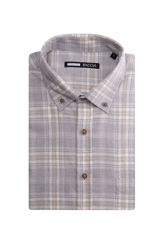 Camisa xadrez masculina - Cinza