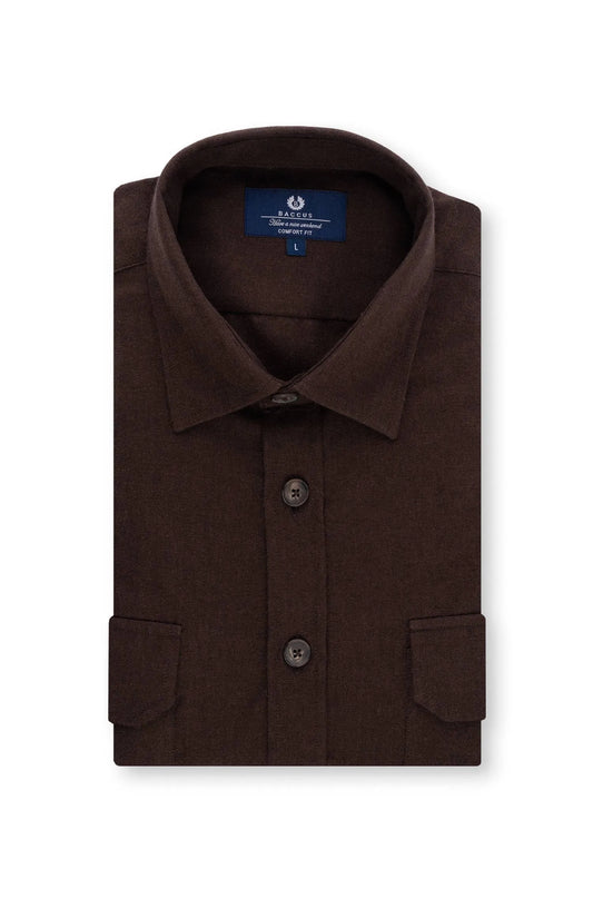 Camisa Regular Fit - Castanho