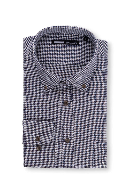 Camisa Baccus com Xadrez - Castanho