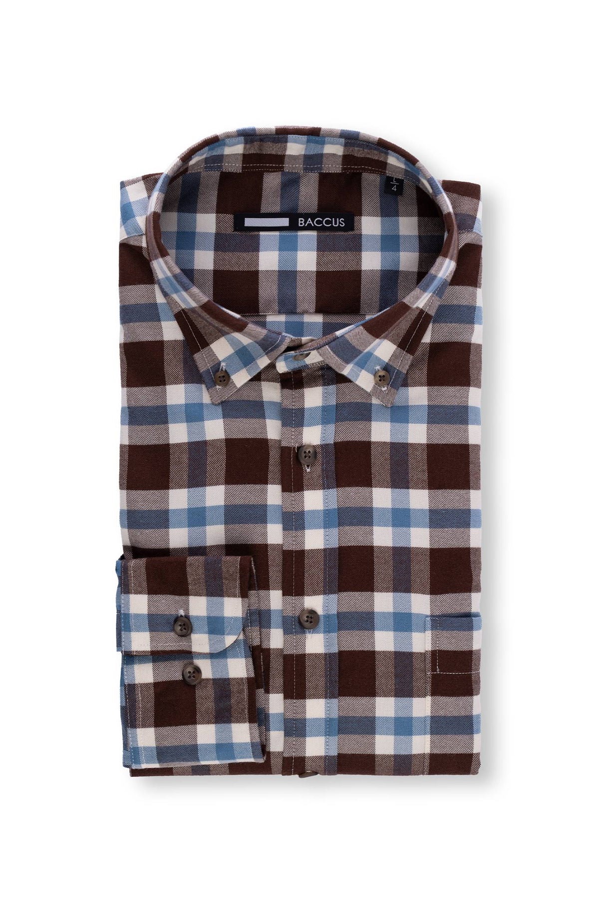 Camisa Baccus com Xadrez - Castanho