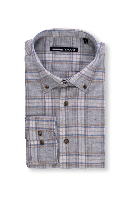 Camisa Baccus com Xadrez - Cinza