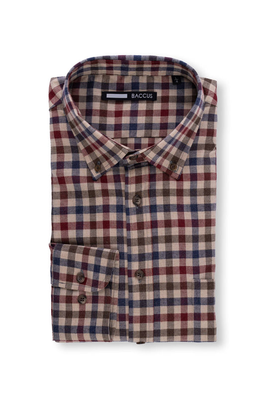 Camisa Baccus com Xadrez - Vermelho