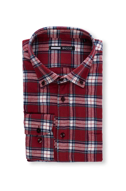 Camisa Baccus com Xadrez - Vermelho