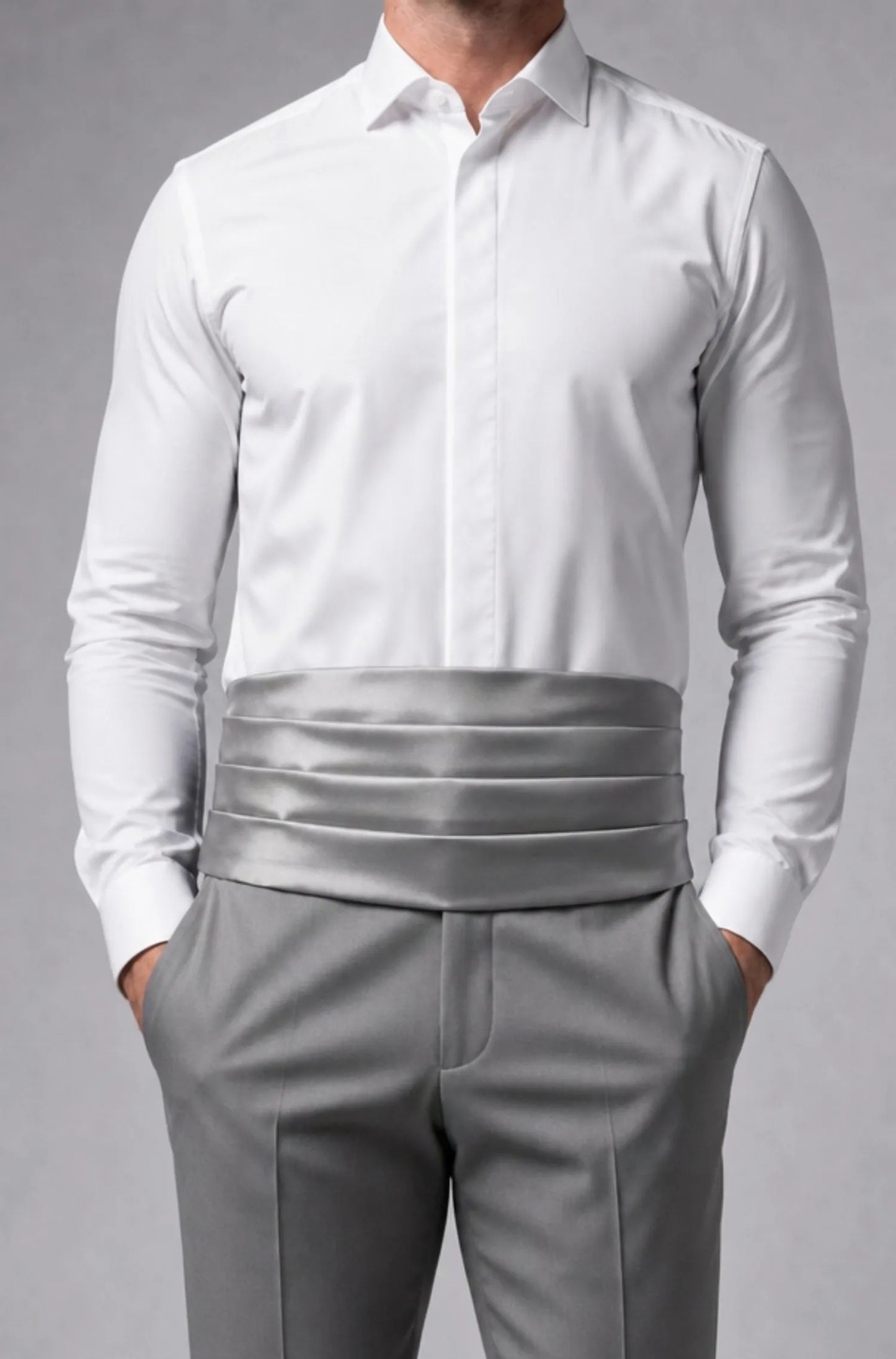 Ceremonial silk sash - Grey