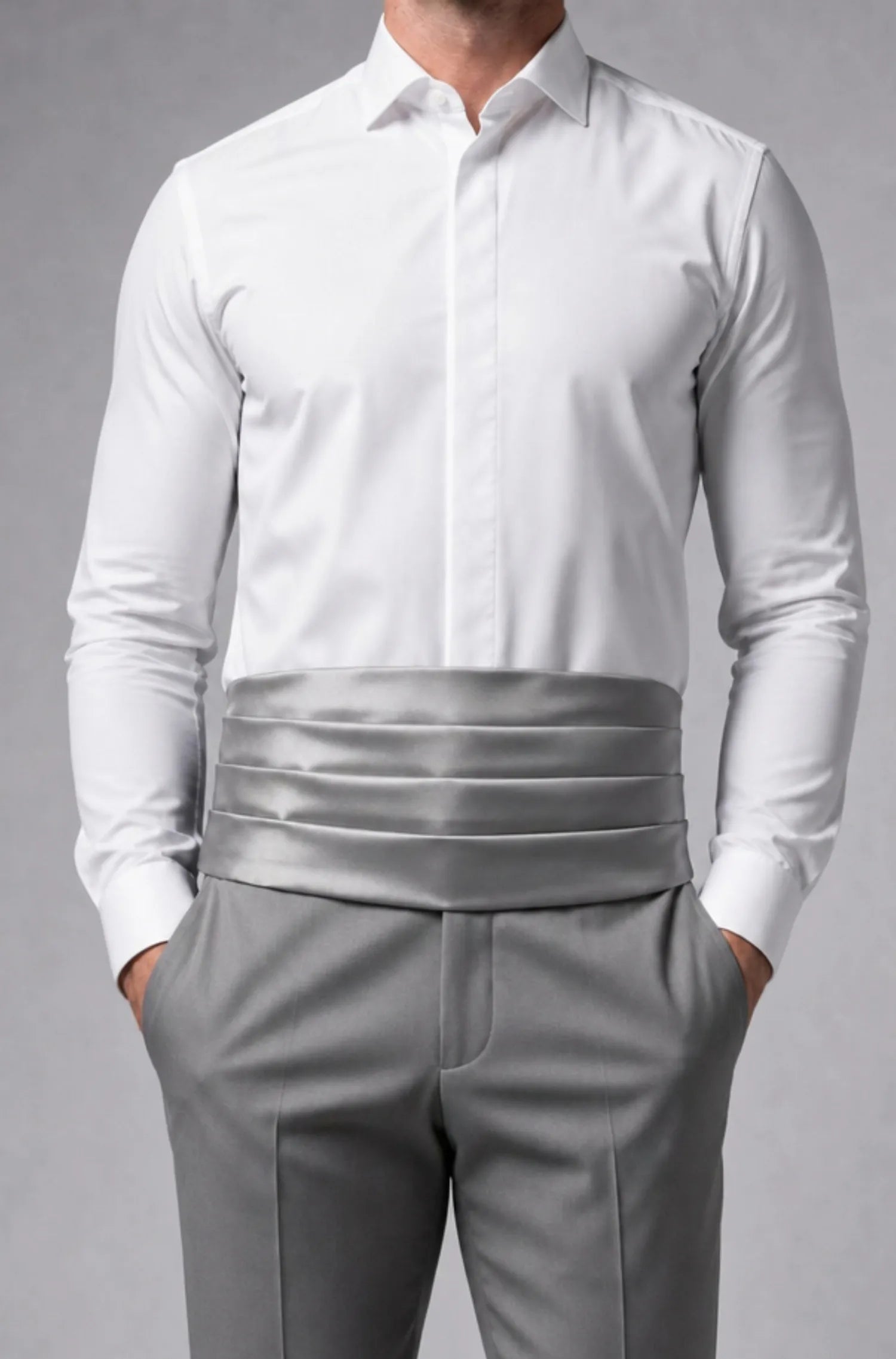 Ceremonial silk sash - Grey